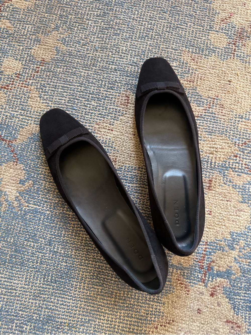 NEW Doen Odette Ballet Flats in Black Velvet 37